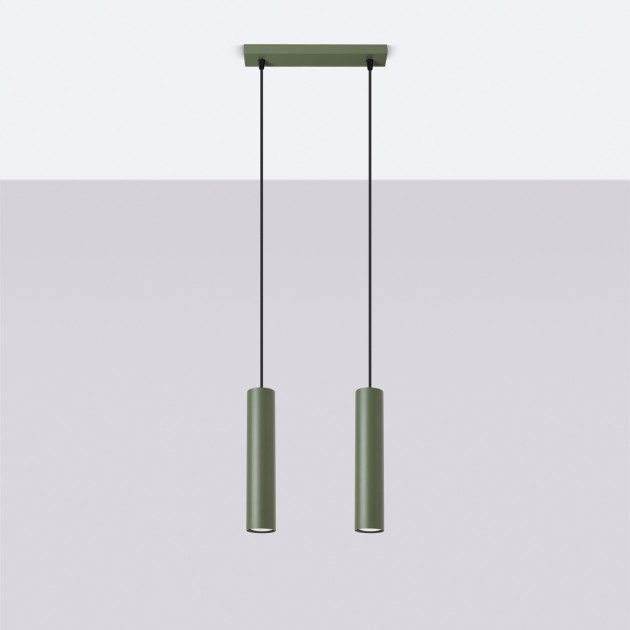 Lampe pendante Noraaena 2 vert olive
