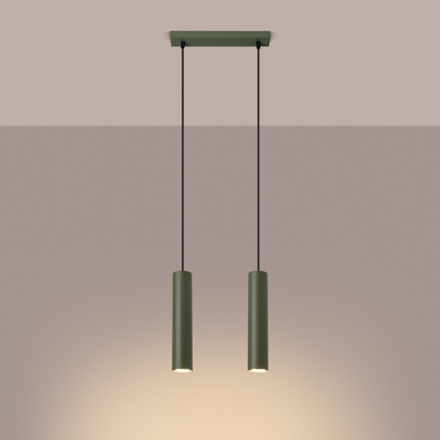 Lampe pendante Noraaena 2 vert olive
