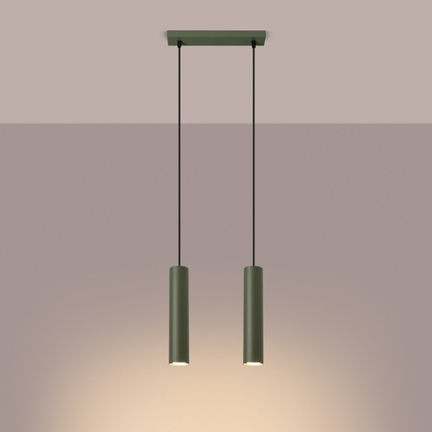 Lampe pendante Noraaena 2 vert olive