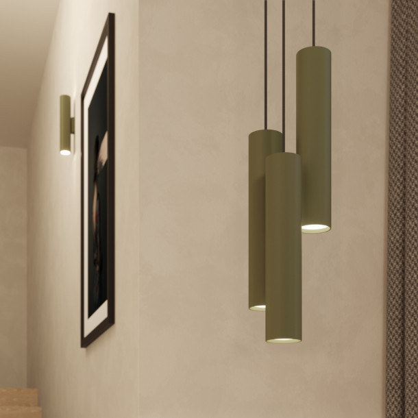 Lampe pendante Noraaena 2 vert olive