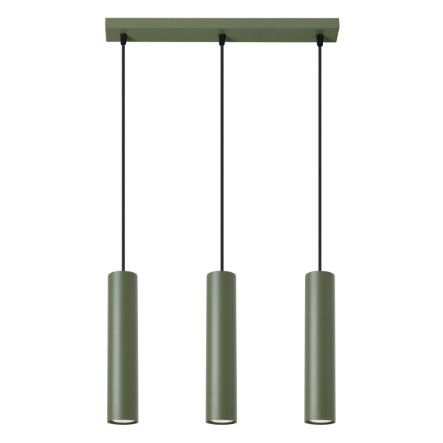 Lampe suspendue Noraaena 3L vert olive