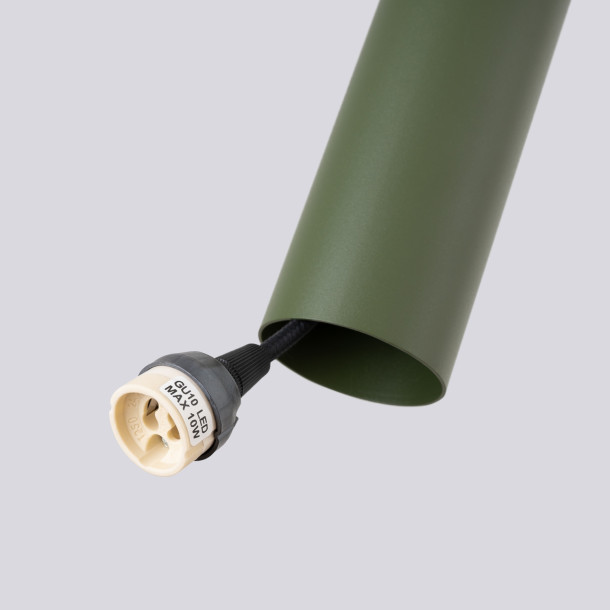 Lampe suspendue Noraaena 3L vert olive