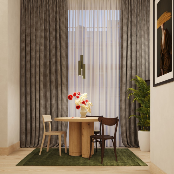 Lampe suspendue Noraaena 3L vert olive