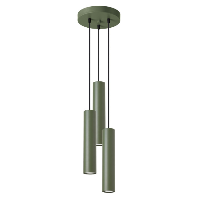 Lampe pendante Noraaena 3P vert olive