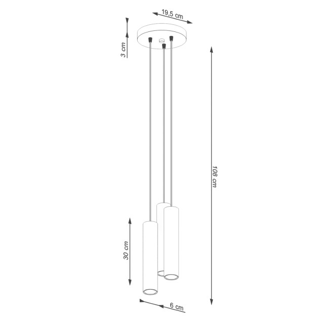 Lampe pendante Noraaena 3P vert olive