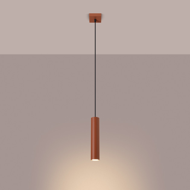 Lampe suspendue Noraaena 1 rouge ocre