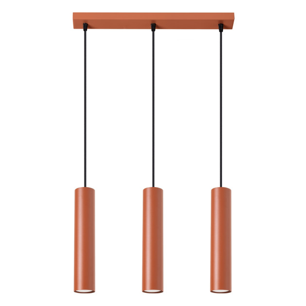 Lampe suspendue Noraaena 3L rouge ocre