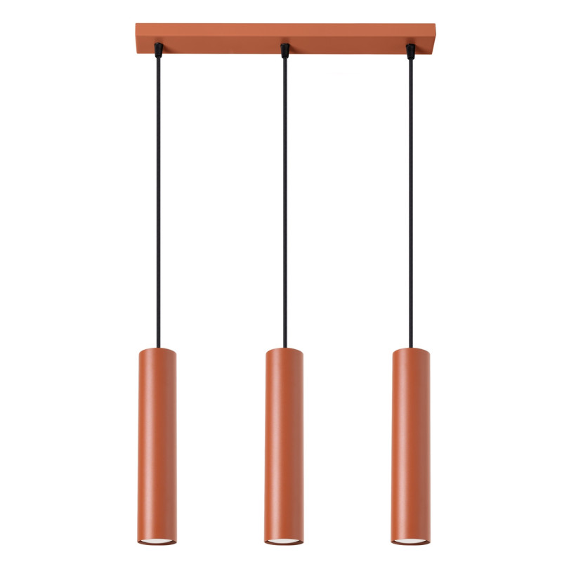 Lampe suspendue Noraaena 3L rouge ocre