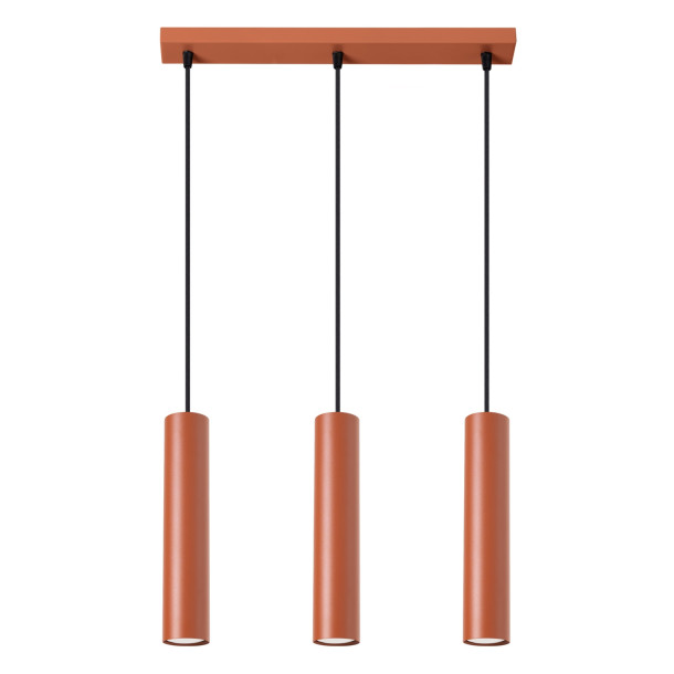 Lampe suspendue Noraaena 3L rouge ocre