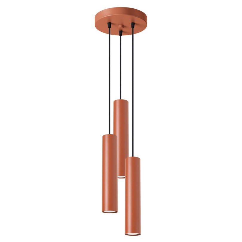 Lampe suspendue Noraaena 3P rouge ocre
