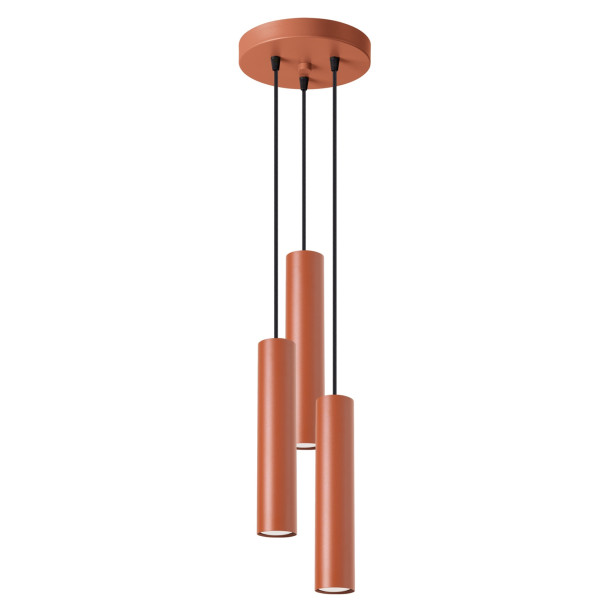 Lampe suspendue Noraaena 3P rouge ocre