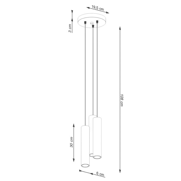 Lampe suspendue Noraaena 3P rouge ocre