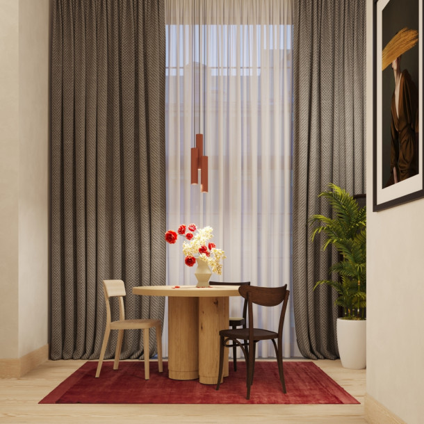 Lampe suspendue Noraaena 3P rouge ocre