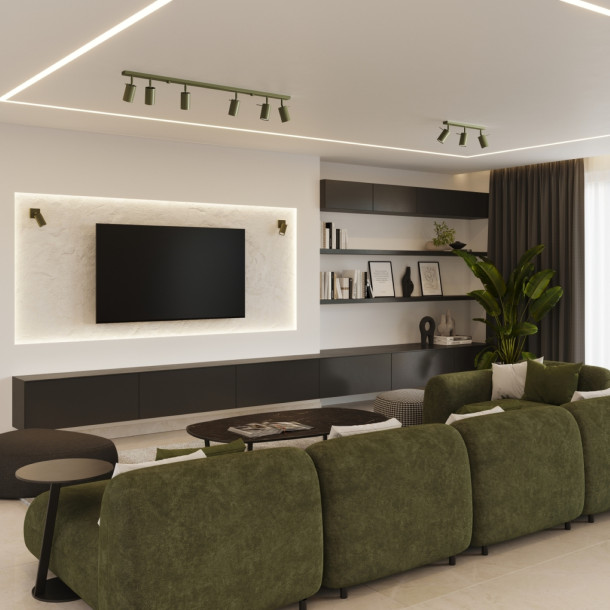 Plafonnier Veraaeen 6L vert olive