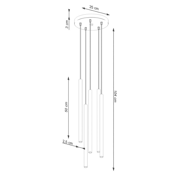Lampe suspendue Noraaeen 5P beige