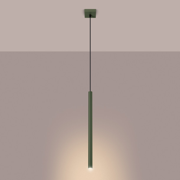 Lampe pendante Noraaeen 1 vert olive