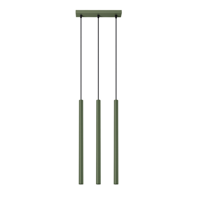 Lampe pendante Noraaeen 3 vert olive