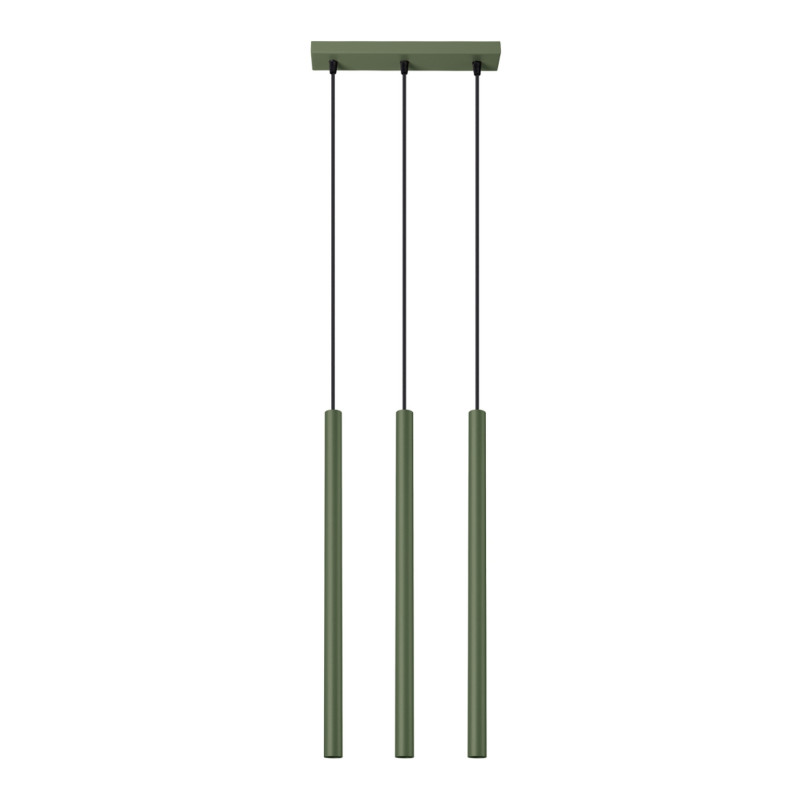 Lampe pendante Noraaeen 3 vert olive