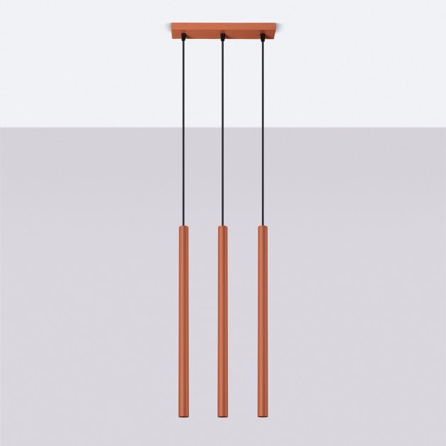 Lampe suspendue Noraaeen 3 rouge ocre