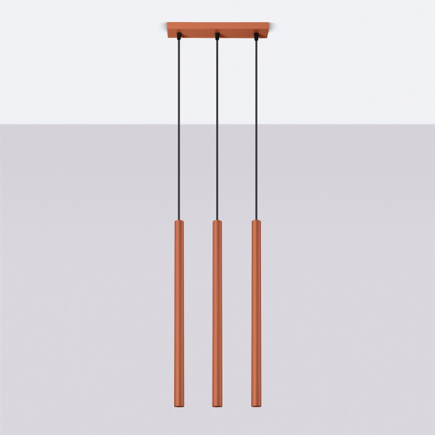 Lampe suspendue Noraaeen 3 rouge ocre