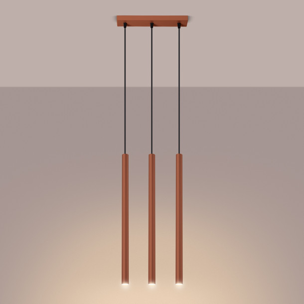 Lampe suspendue Noraaeen 3 rouge ocre