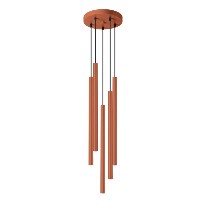 Lampe suspendue Noraaeen 5P rouge ocre