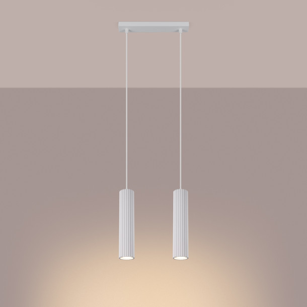 Lampe suspendue Elaen 2 blanc