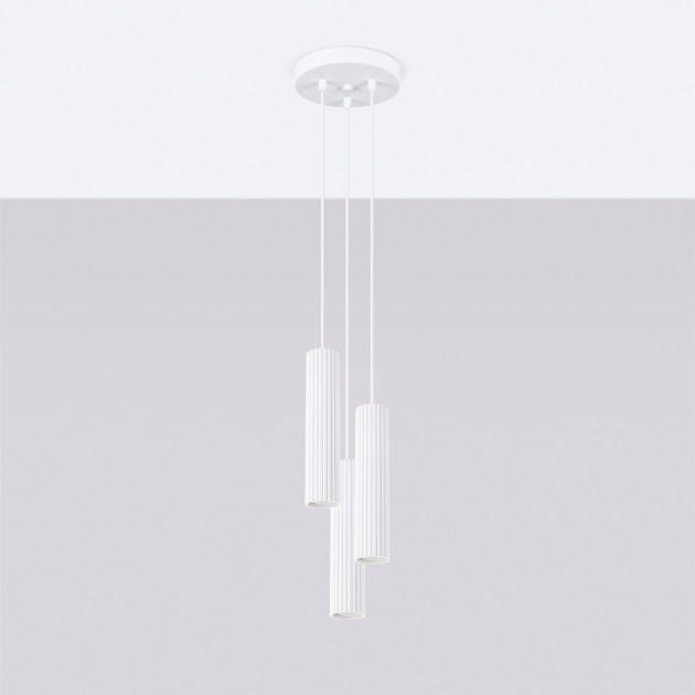 Lampe suspendue Elaen 3P blanc