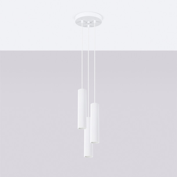 Lampe suspendue Elaen 3P blanc