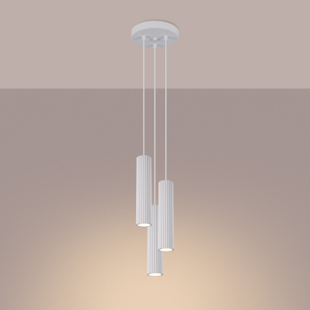 Lampe suspendue Elaen 3P blanc