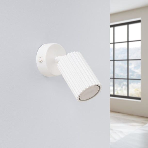 Applique Elaen blanc avec interrupteur