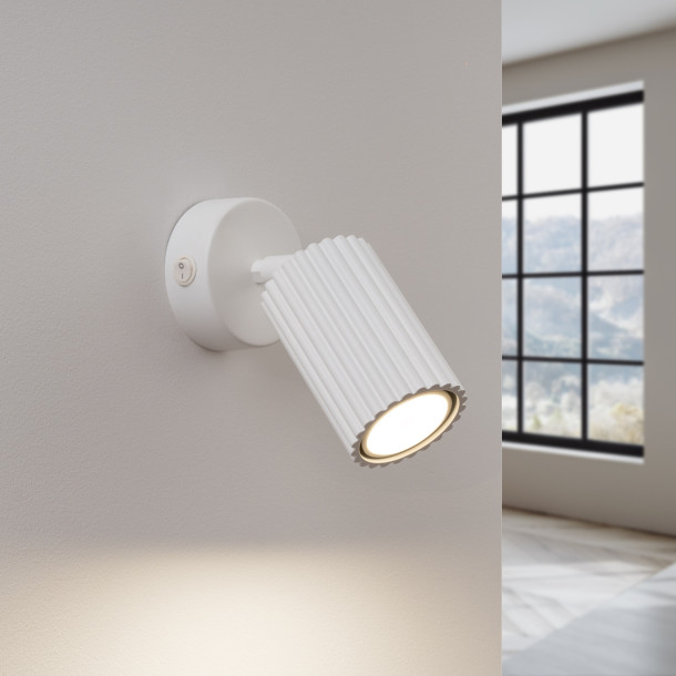 Applique Elaen blanc avec interrupteur