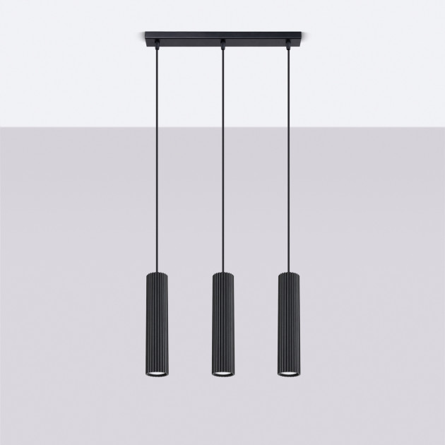 Lampe suspendue Elaen 3L noir