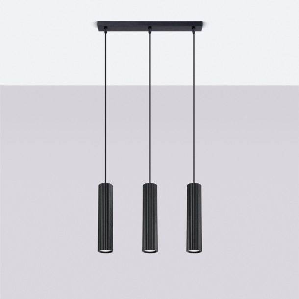 Lampe suspendue Elaen 3L noir