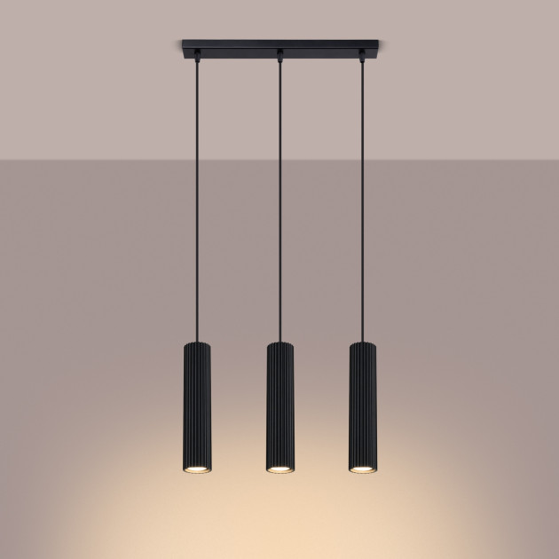 Lampe suspendue Elaen 3L noir