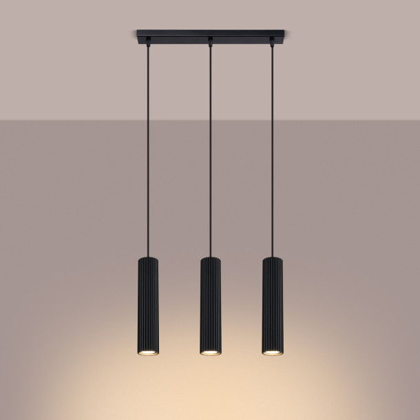 Lampe suspendue Elaen 3L noir