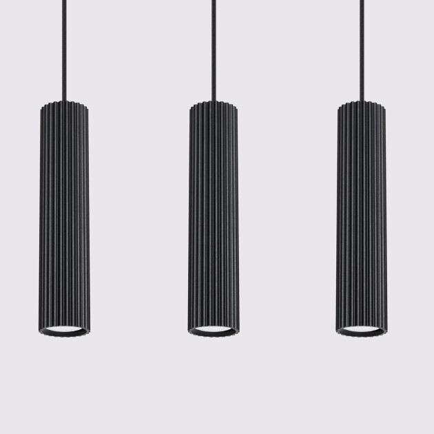 Lampe suspendue Elaen 3L noir
