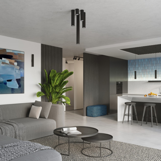 Lampe suspendue Elaen 3L noir