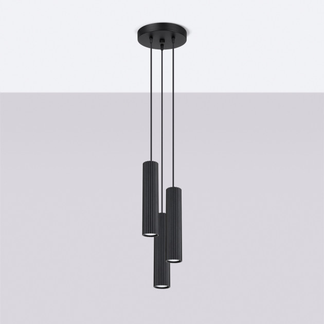 Lampe suspendue Elaen 3P noir