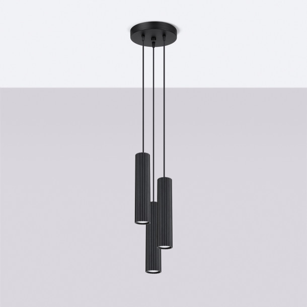 Lampe suspendue Elaen 3P noir