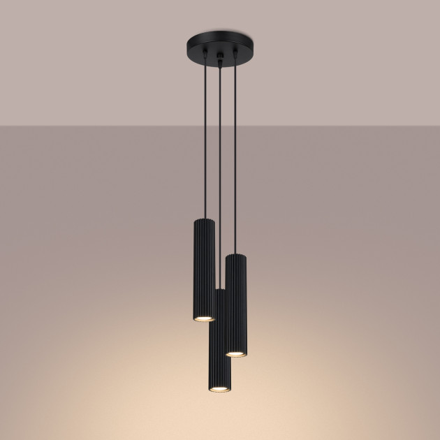 Lampe suspendue Elaen 3P noir