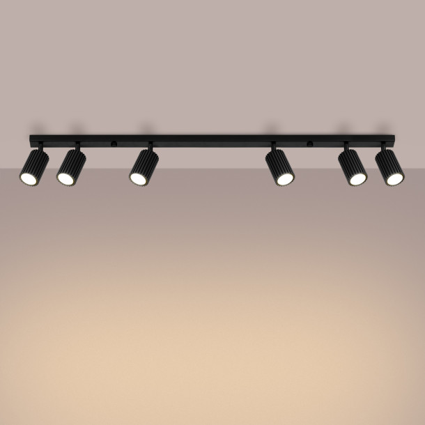 Plafonnier Elaen 6L noir