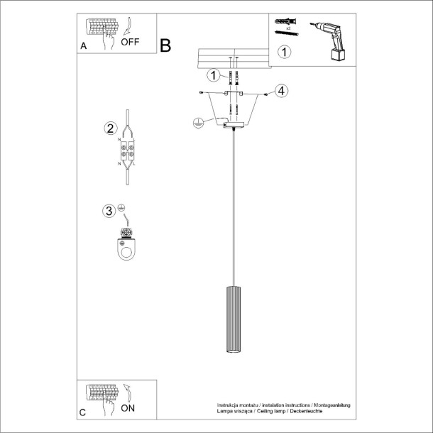 Lampe suspendue Elaen 1 beige