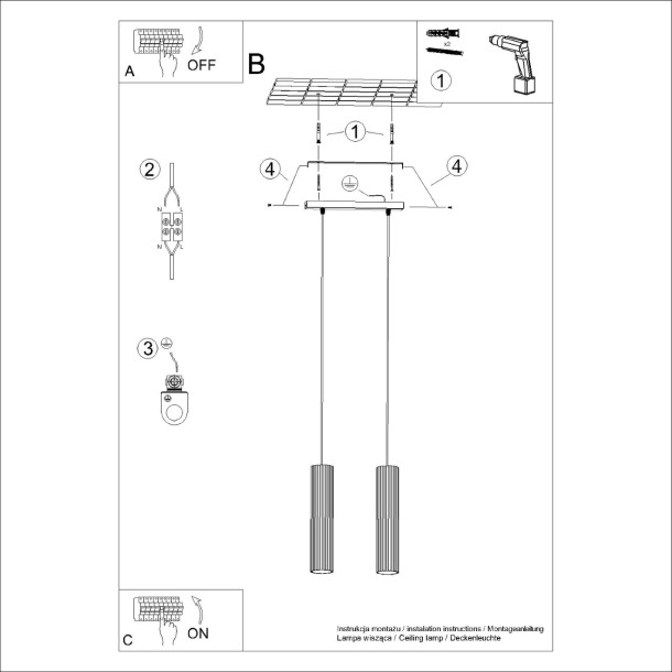 Lampe suspendue Elaen 2 beige