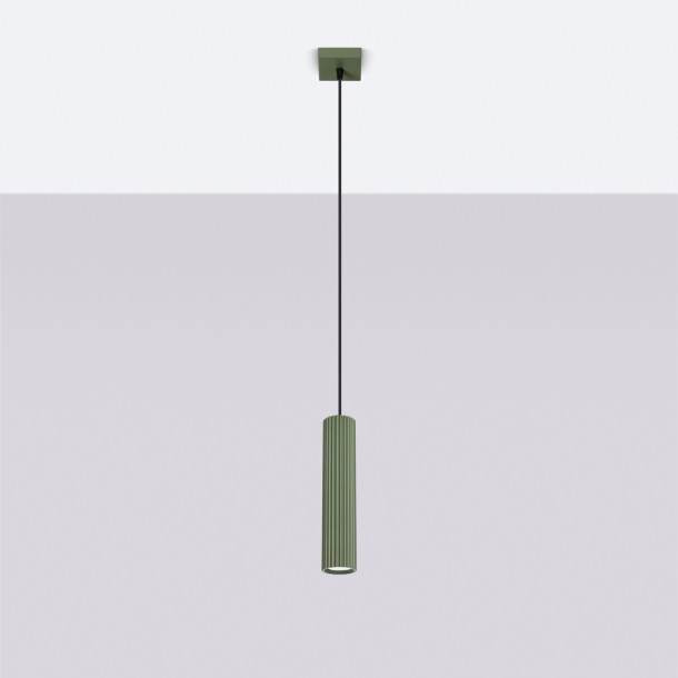 Lampe suspendue Elaen 1 vert olive
