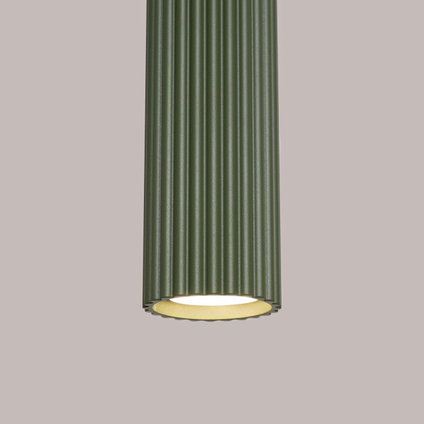 Lampe suspendue Elaen 1 vert olive