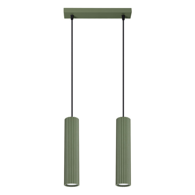 Lampe suspendue Elaen 2 vert olive