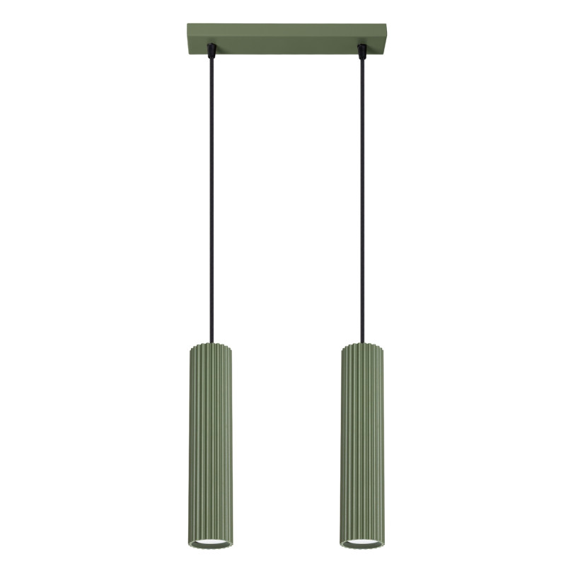Lampe suspendue Elaen 2 vert olive