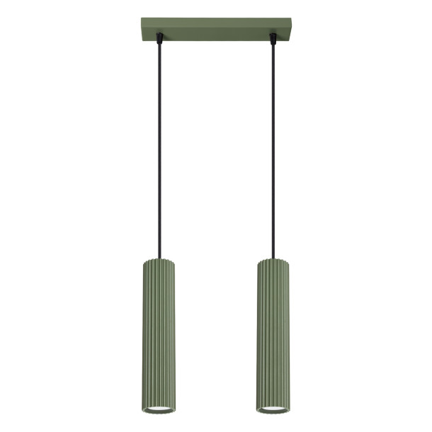 Lampe suspendue Elaen 2 vert olive