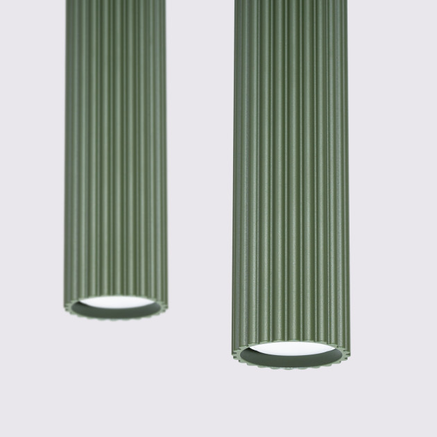 Lampe suspendue Elaen 2 vert olive